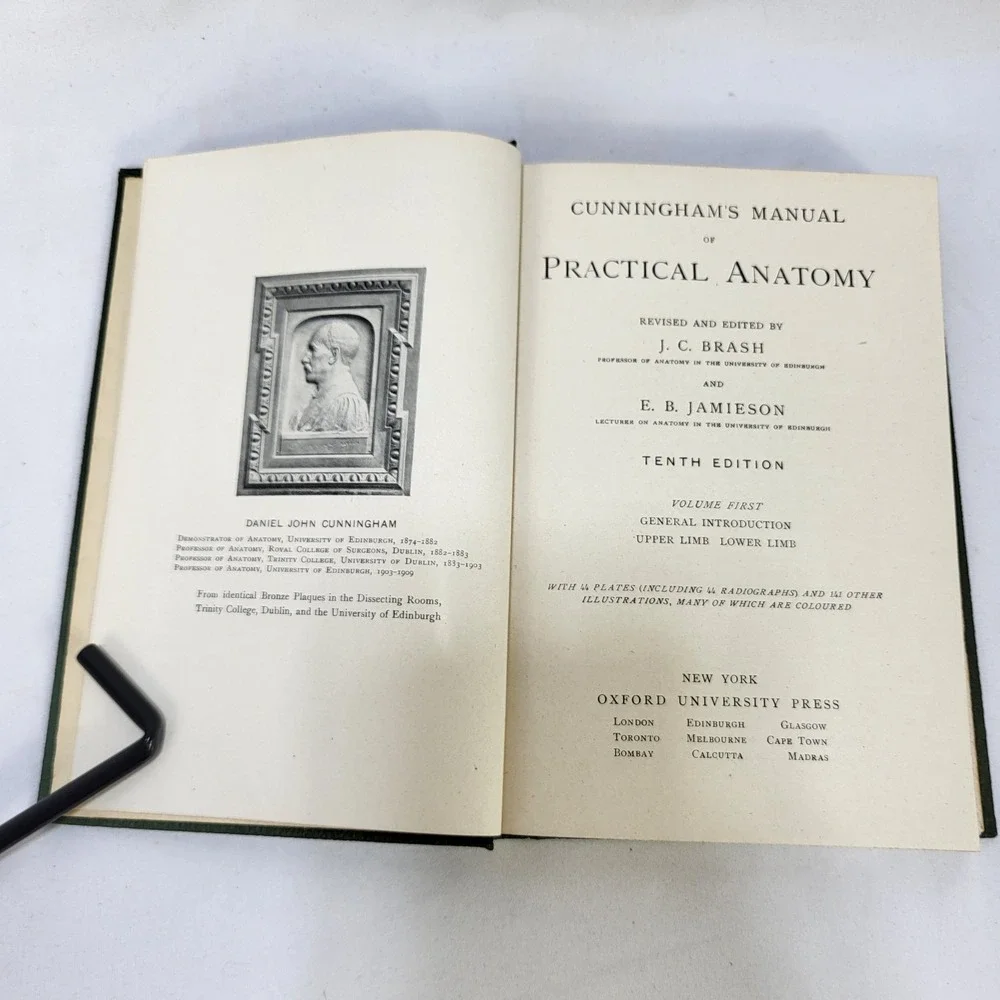Cunningham's Manual of Practical Anatomy Vol 1 10th Ed 1940 Oxford Medical Book